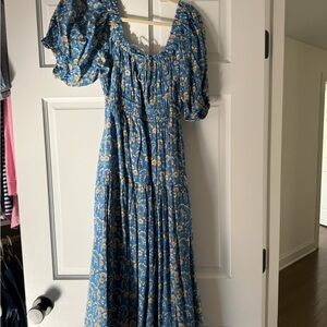 Lali Floral Blue Midi Dress